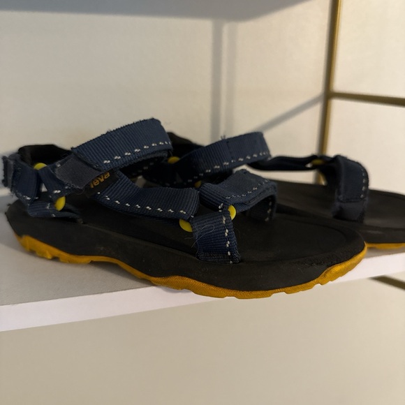 Navy and Yellow Teva Kids Sandals - Picture 3 of 4